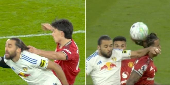 费迪南德转发利马和勒温犯规对比图，并@裁判公司要求解释